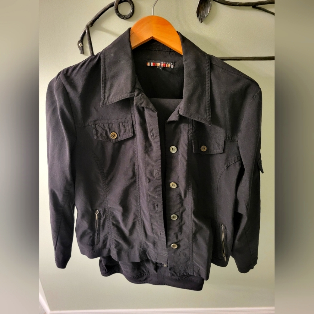 Dalia two-piece casual suit in black, size US 12 (jacket and pants)